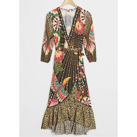 FARM Rio Dresses & Skirts - Farm Rio Amorina Wrap Maxi Dress- tropical floral